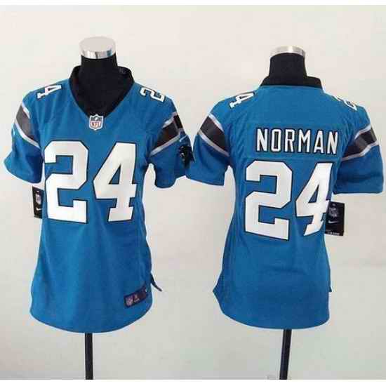 Nike Panthers #24 Josh Norman Blue Alternate Womens Stitched NFL Elite Jersey